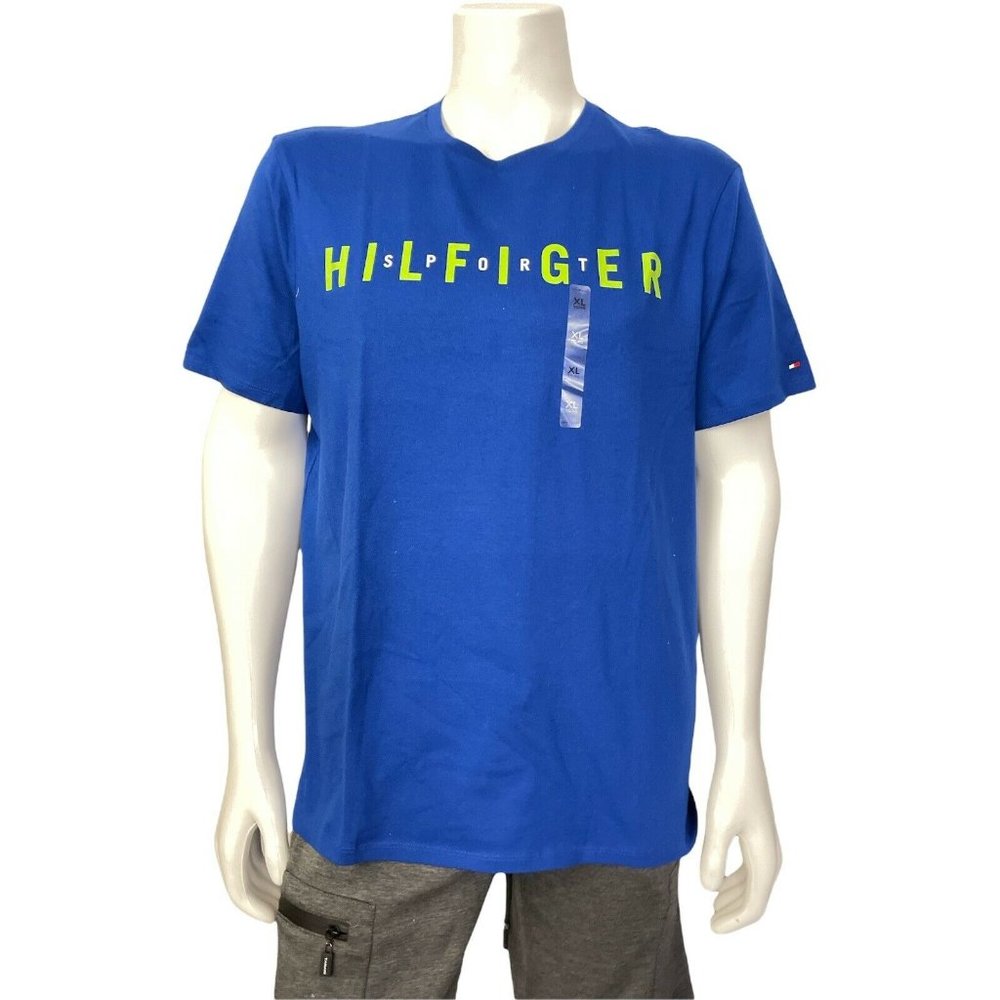 ⚒️Men's T-Shirt Tommy Hilfiger Cotton Crewneck Tee,Short Sleeve,Size XL Blue